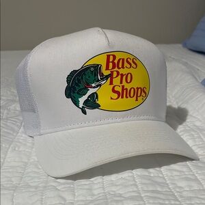 Bass Pro Shops White Fishing Cap